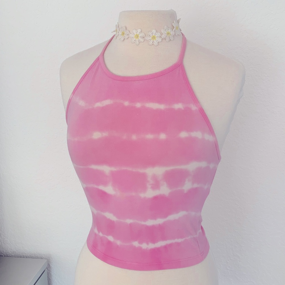 Brandy Melville Pink Tie Dye Halter 🌺🥥🌴